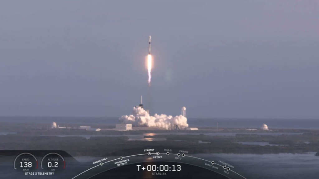 SpaceX社Starlink Missionの6番目打ち上げ